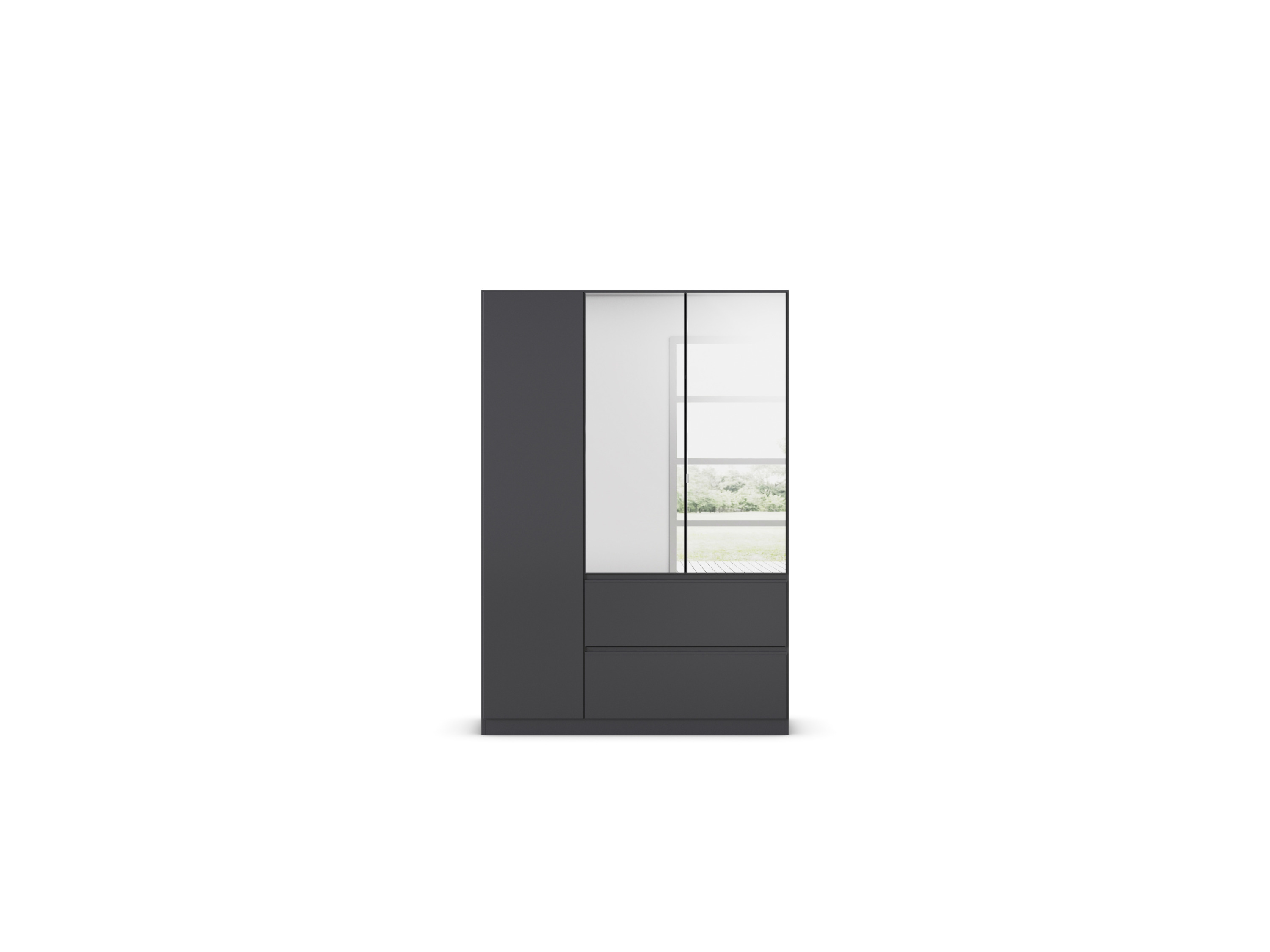 RAUCH BLUE Costa Drehtürenschrank mit Spiegel (grau metallic, 136 x 197 cm) – Bild 4 von 4