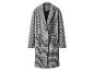 Langer Mantel mit schwarz-weißem Hahnentrittmuster