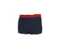 Dunkelblaue Herren-Boxershorts mit rotem Bund.