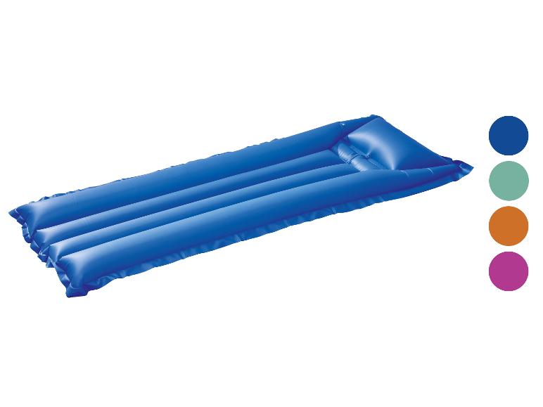 Blaue aufblasbare Matratze mit Farbmustern