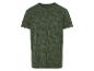 Grünes T-Shirt mit tropischem Muster.