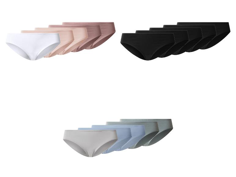 Damenunterhosen-Sets in drei verschiedenen Farben: Weiß, Schwarz und Blau-Grau.