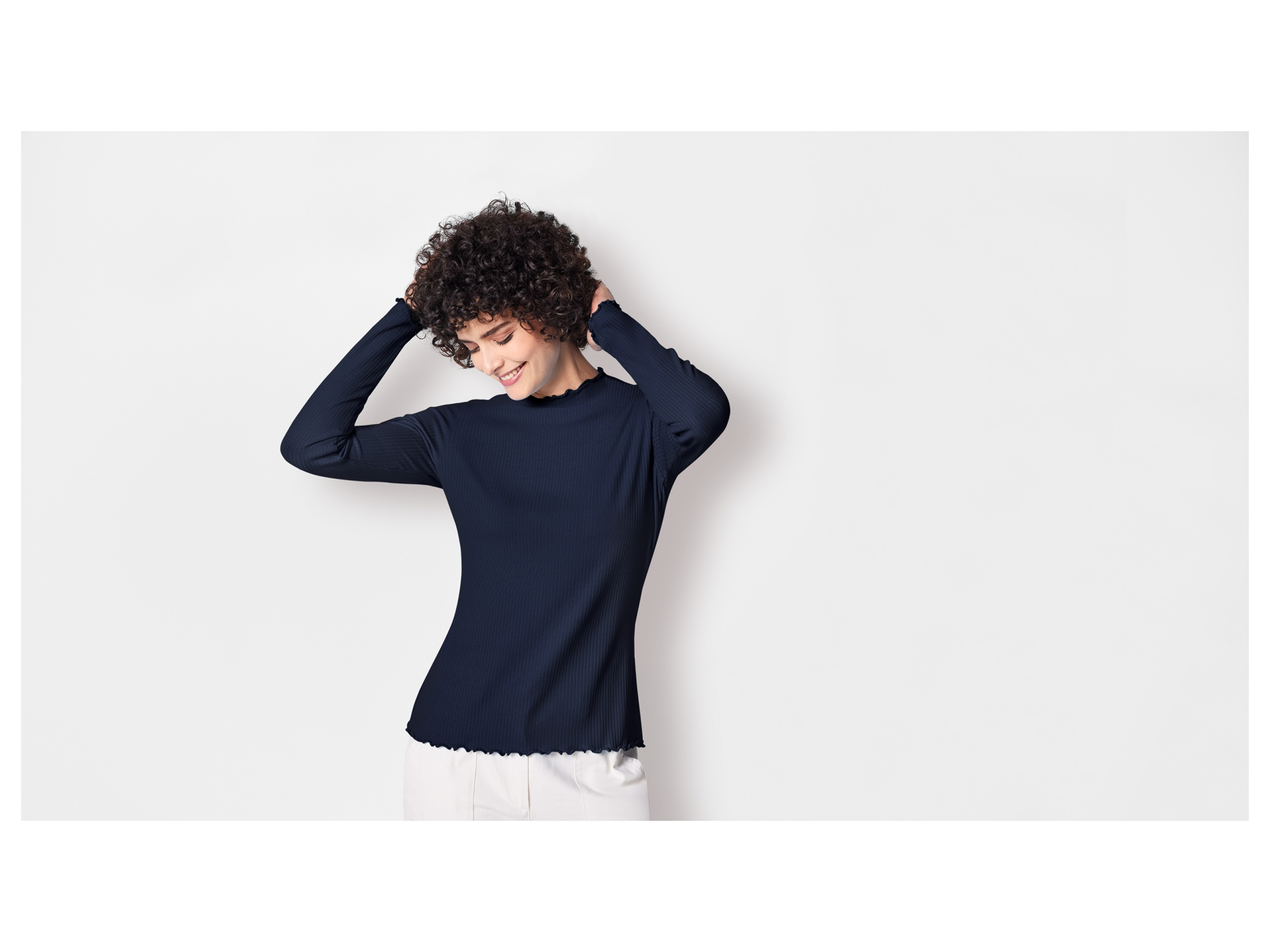 Thumbnail - esmara® Damen Langarmshirt Rippe 2er (schwarz/marine, XS(32/34))""