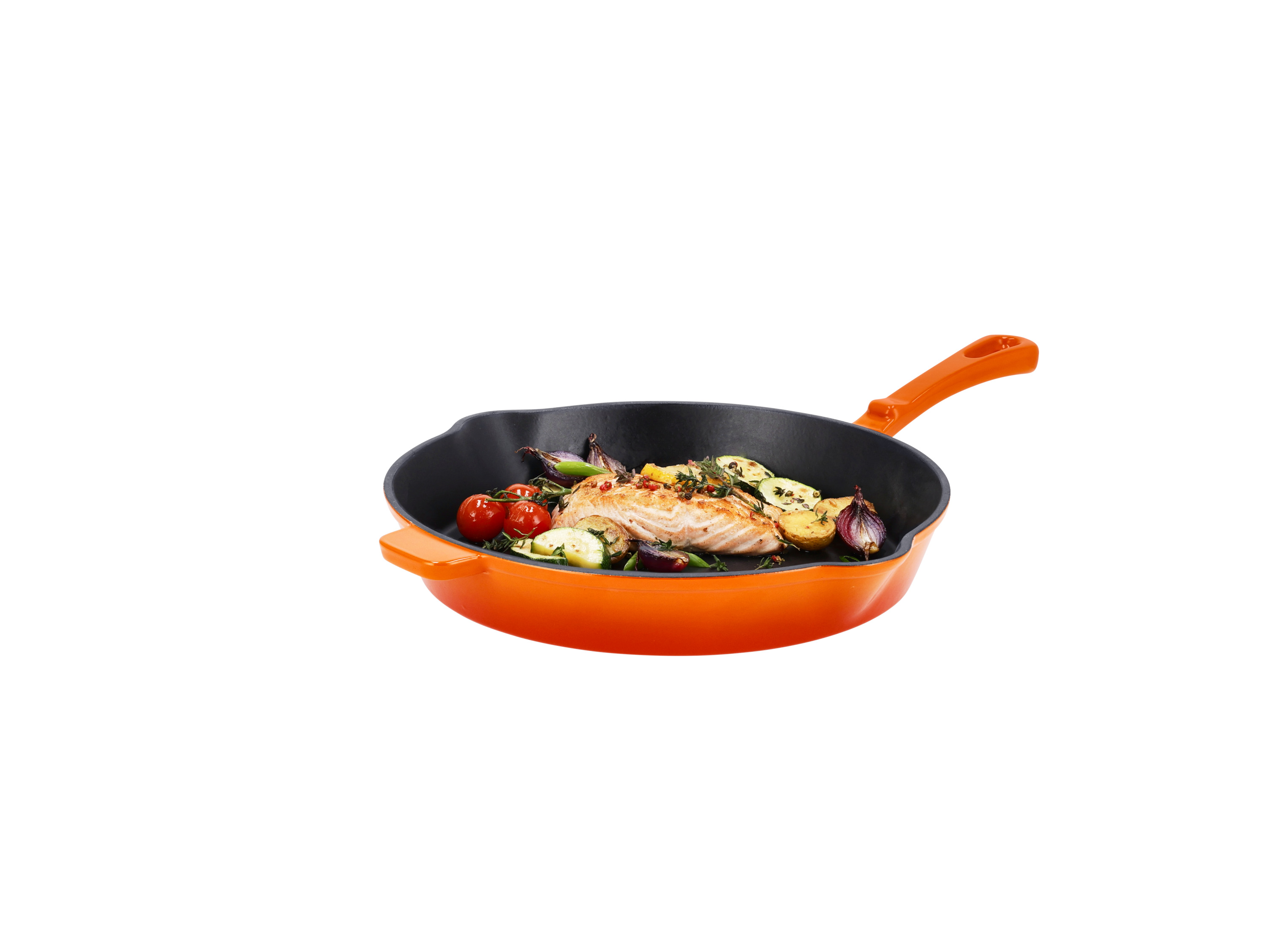 Thumbnail - SILVERCREST® Pfanne Gusseisen 30 cm mit Ausgießer (Orange)