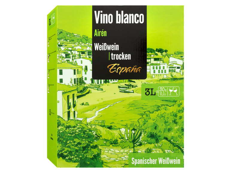 Gehe zu Vollbildansicht: Vino Blanco Airén España trocken 3,0-l-Bag-in-Box, Weißwein 2022 - Bild 1