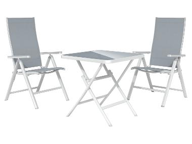 LIVARNO home Alu-Set »Houston«, 3-teilig - Klapptisch & 2 Klappsessel, weiß