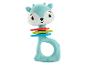 Blaue Hirsch-Babyrassel mit bunten Ringen