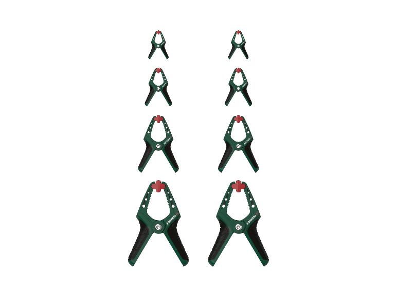 Sortiment Parkside Zwingen: verschiedene Modelle und Größen.