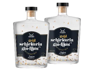 2 x 0,7-l-Flasche Spirituosenpaket SANSIBAR DELUXE Schickeria Gin-Likör mit Gold 47% Vol