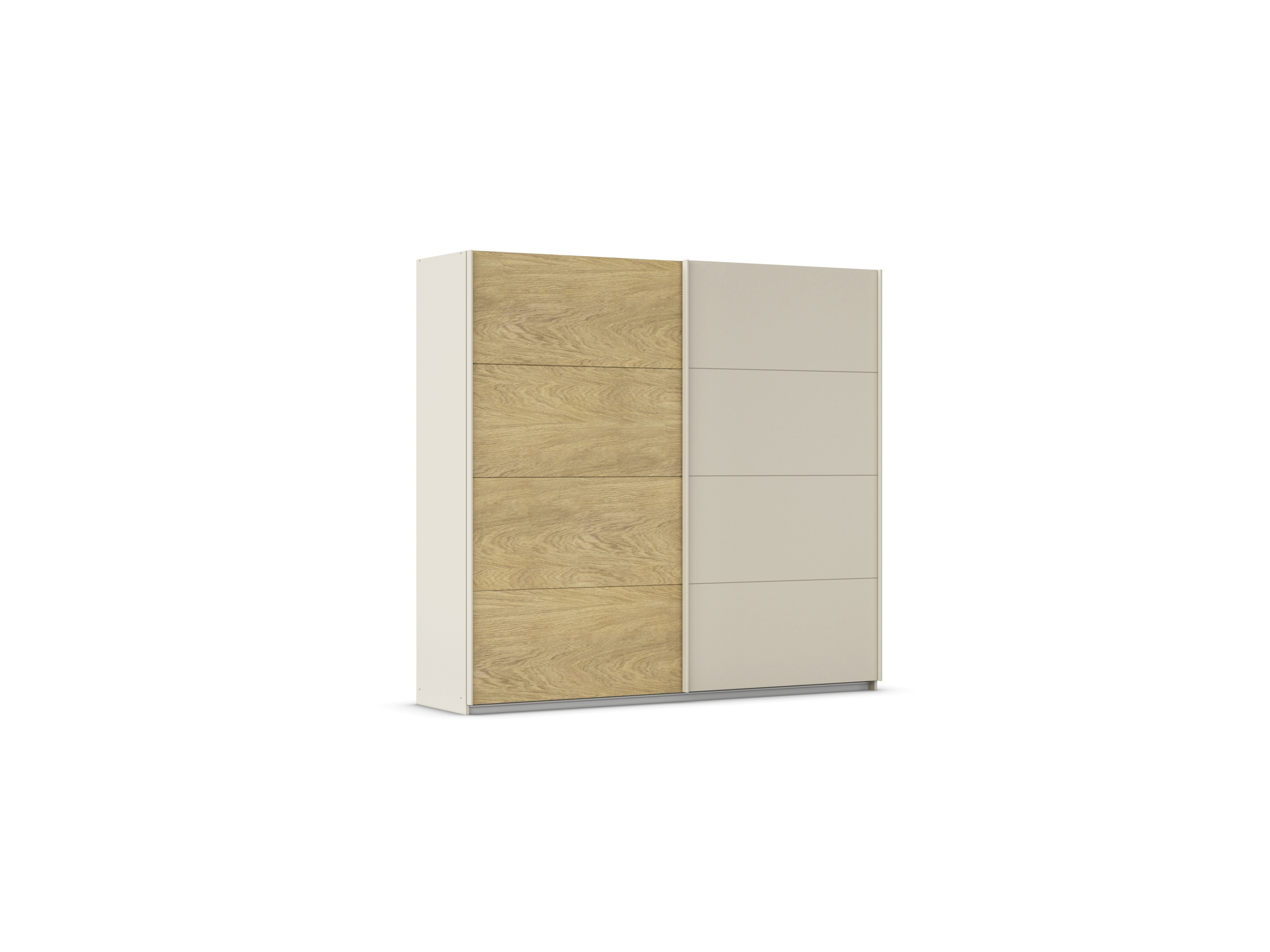 RAUCH ORANGE Malva-Extra Schwebetürenschrank (ohne Spiegel, Eiche Furnier/Beige, Breite 226 cm / Höhe 210 cm)
