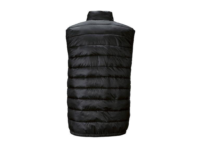 Schwarze gesteppte Herrenweste, Rückansicht