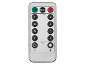 Fernbedienung mit AN/AUS, Timer, Modi 1-8 und Dimmfunktion.