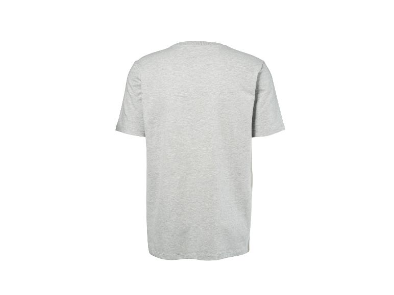 Graues Baumwoll-T-Shirt mit kurzen Ärmeln, Rückansicht