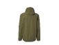 Herren-Regenjacke in Khaki mit Kapuze, Rückansicht.