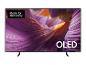 OLED-Fernseher mit „Made for Germany“-Schriftzug und abstraktem Hintergrund