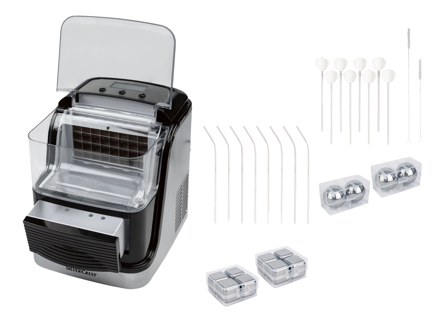 ᐉ SILVERCREST® Eiswürfelmaschine »ICM 220A1« + Trinkhalmset XXL from