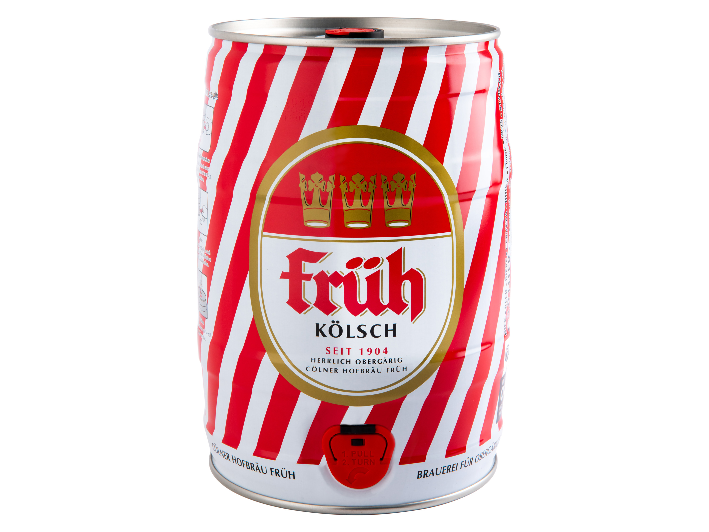 Früh Kölsch 5 Liter Bierfass mit Zapfhahn, Pfandfrei 4,8% Vol | 04003227026101