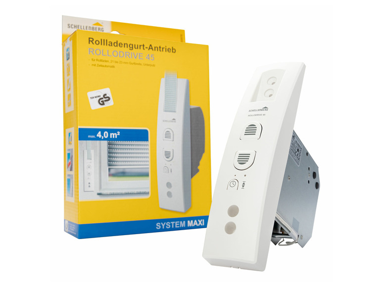 Schellenberg Rollodrive 45 Unterputz-Rollladengurt-Antrieb mit Zeitautomatik.