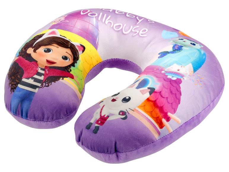 Plüsch Reisekissen mit Gabby's Dollhouse Figuren.