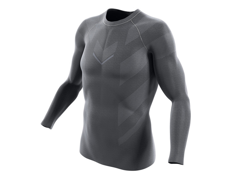 Ein graues, langärmeliges Sport-Shirt.