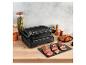 Ein Tefal OptiGrill+ Grill mit gebratenem Steak und gegrilltem Paprika.