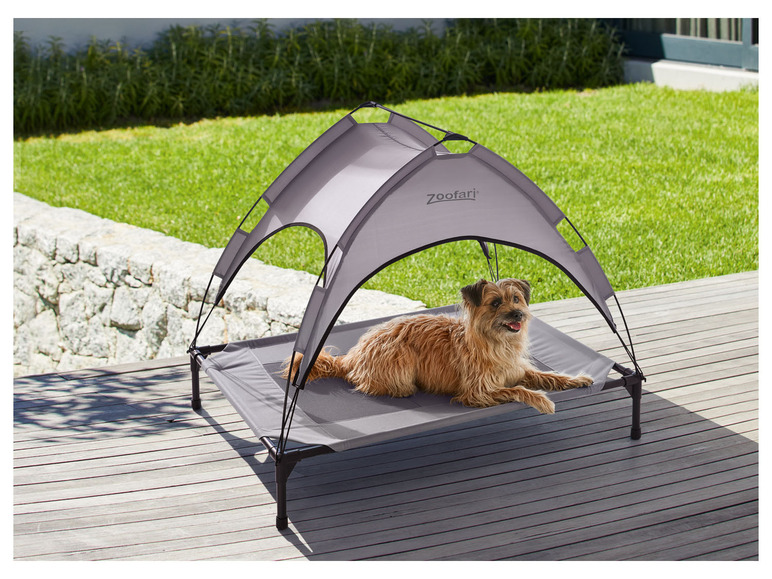 zoofari® Hundebett mit Sonnendach, 85 B T x 106 cm, 75 x grau H
