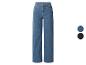 Damen-Wide-Leg-Jeans in Blau und Dunkelblau.