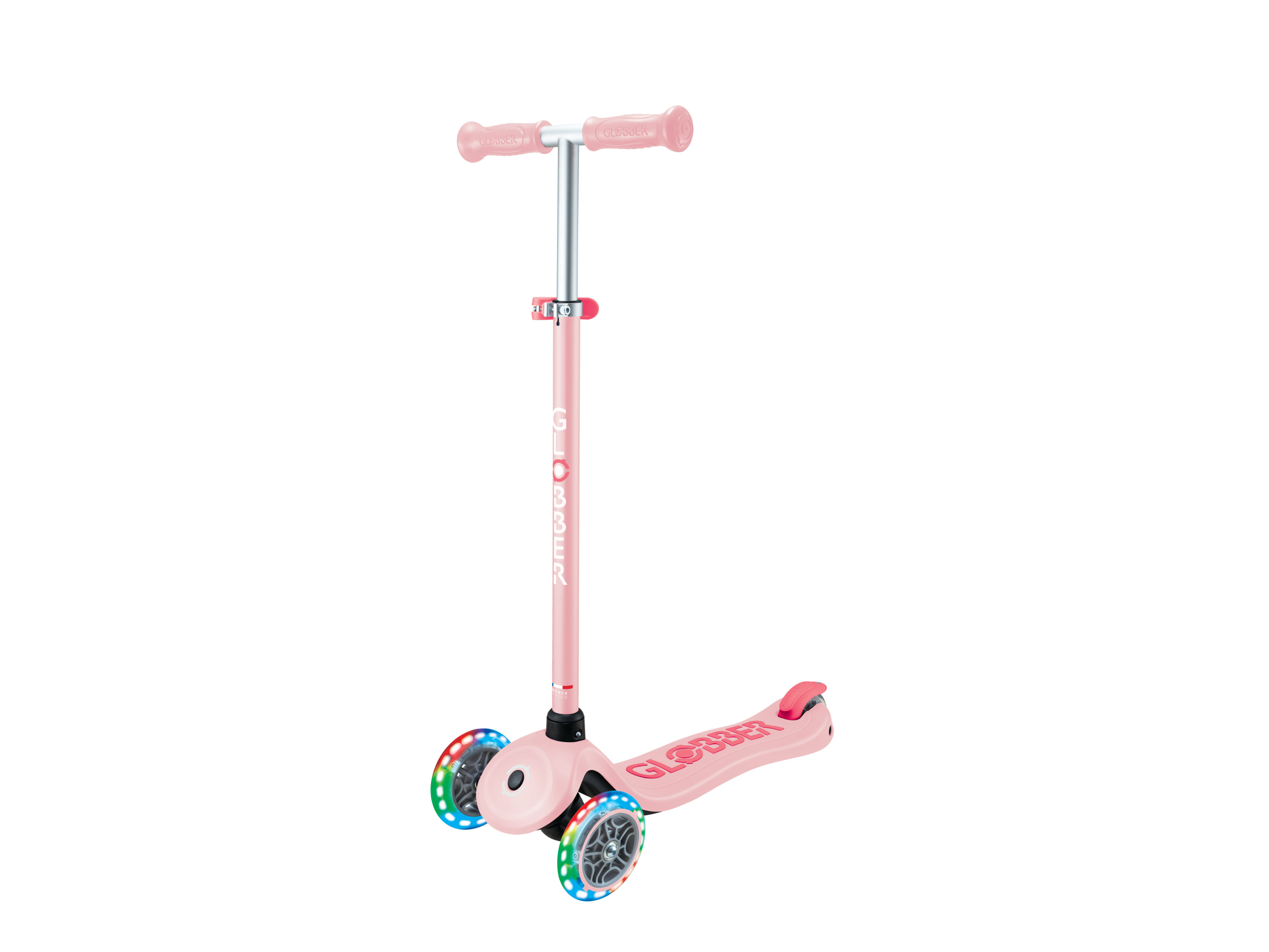 GLOBBER Tretroller Primo Plus Lights, mit LED-Leuchtrollen (Rosa)""