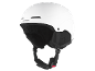 Weißer Skihelm mit schwarzem Kinnriemen und Innenfutter