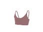 Damen Sport-Crop-Top in Mauve mit dünnen Trägern.