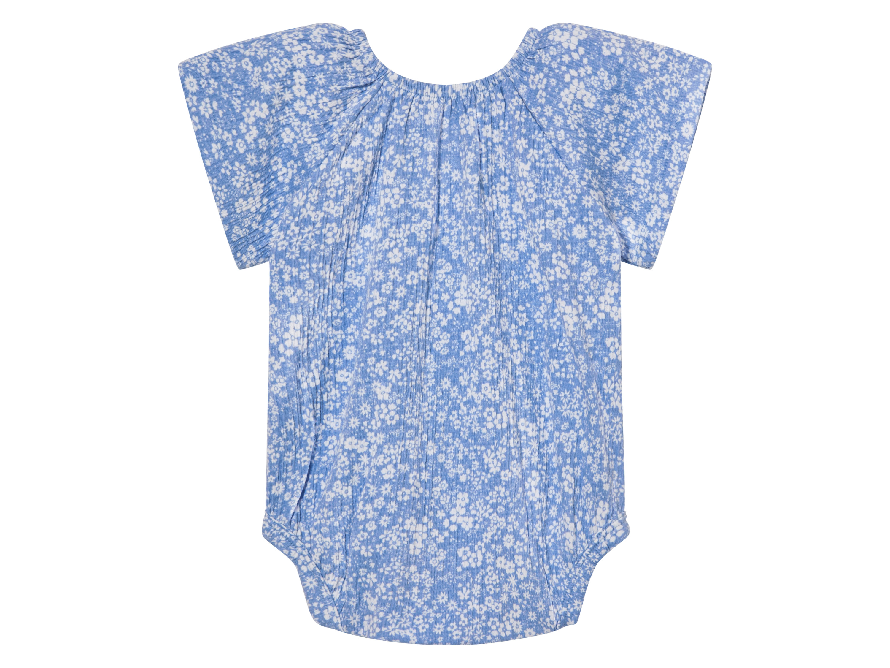 Thumbnail - lupilu® Baby Mädchen Body kurzarm (blau Blume, 62/68)