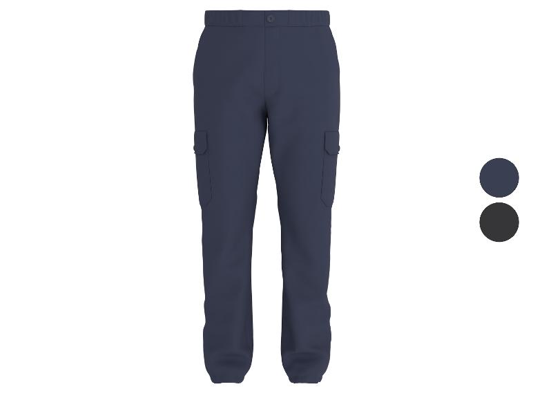 Herren-Cargohose in Marineblau mit Seitentaschen und elastischem Bund.