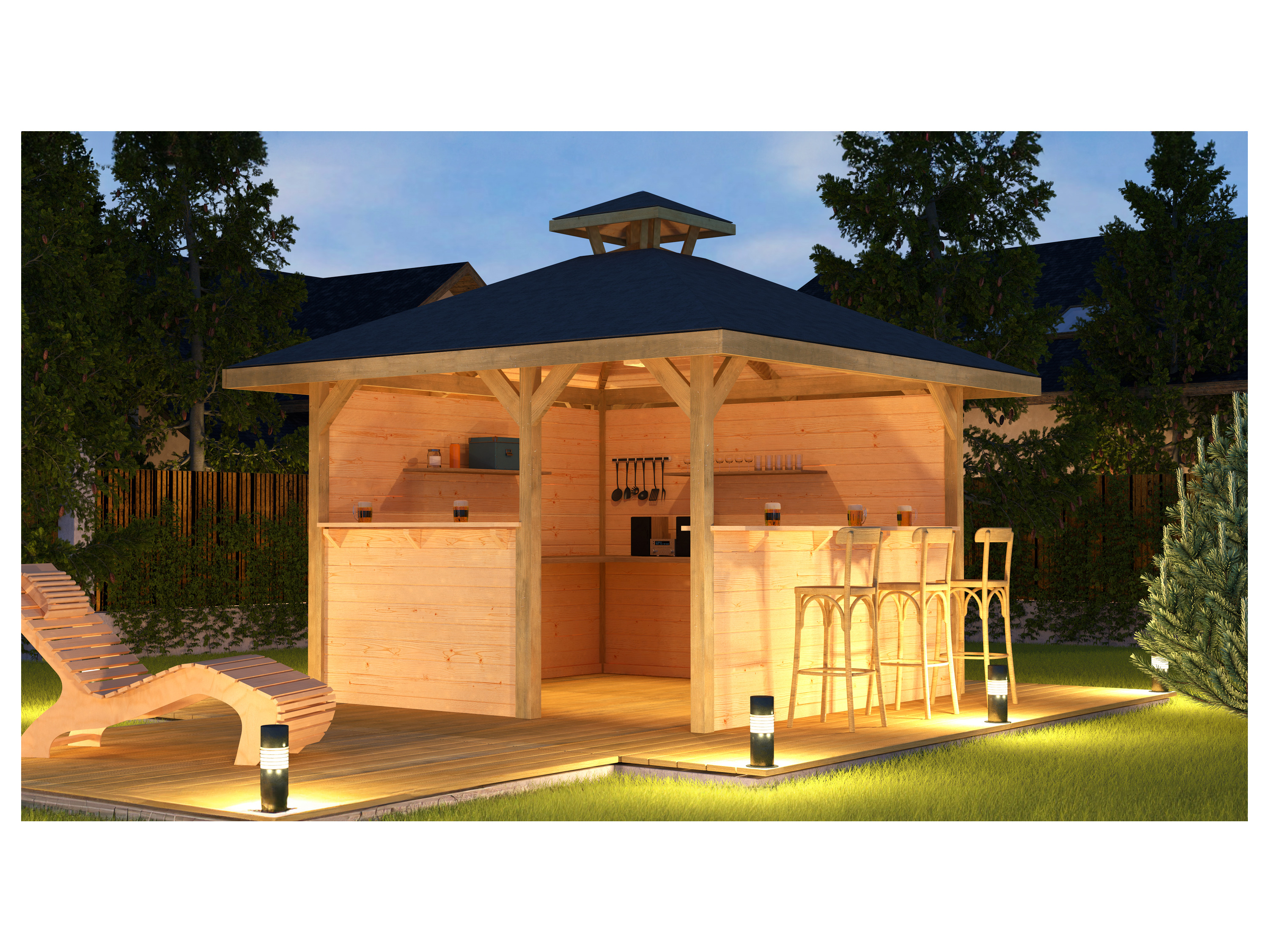 Thumbnail - WEKA Holzpavillon mit Tresen (Style B)""