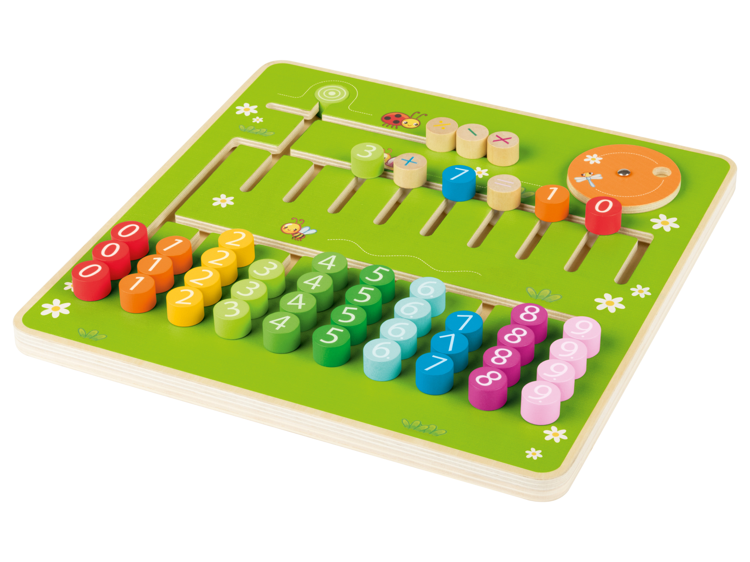Playtive Holz Rechenset Montessori (Rechen-Spielzeug)““ | Arithmetisches Rechenspiel: ca. L 293 x B 293 x H 23 mm