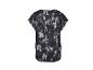 Schwarz-weißes Tie-Dye Damen T-Shirt mit kurzen Ärmeln, Rückansicht