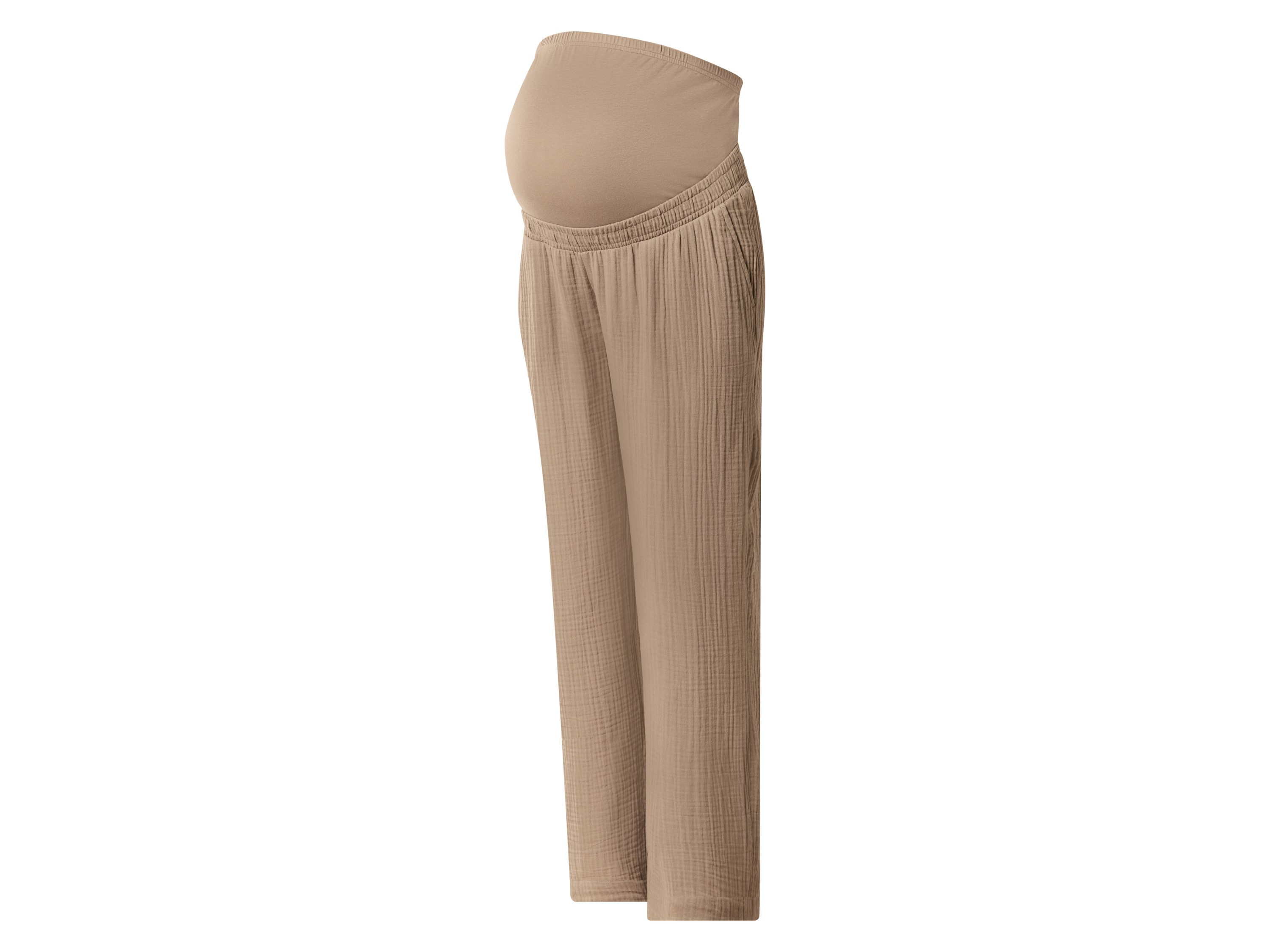 ESMARA® Damen Musselin-Umstandshose (Beige, XL(48/50))