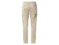 Beige Cargohose mit elastischem Bund und Seitentaschen, Rückansicht.