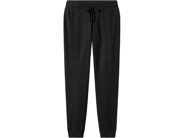 Schwarze Jogginghose mit Kordelzug in der Taille.