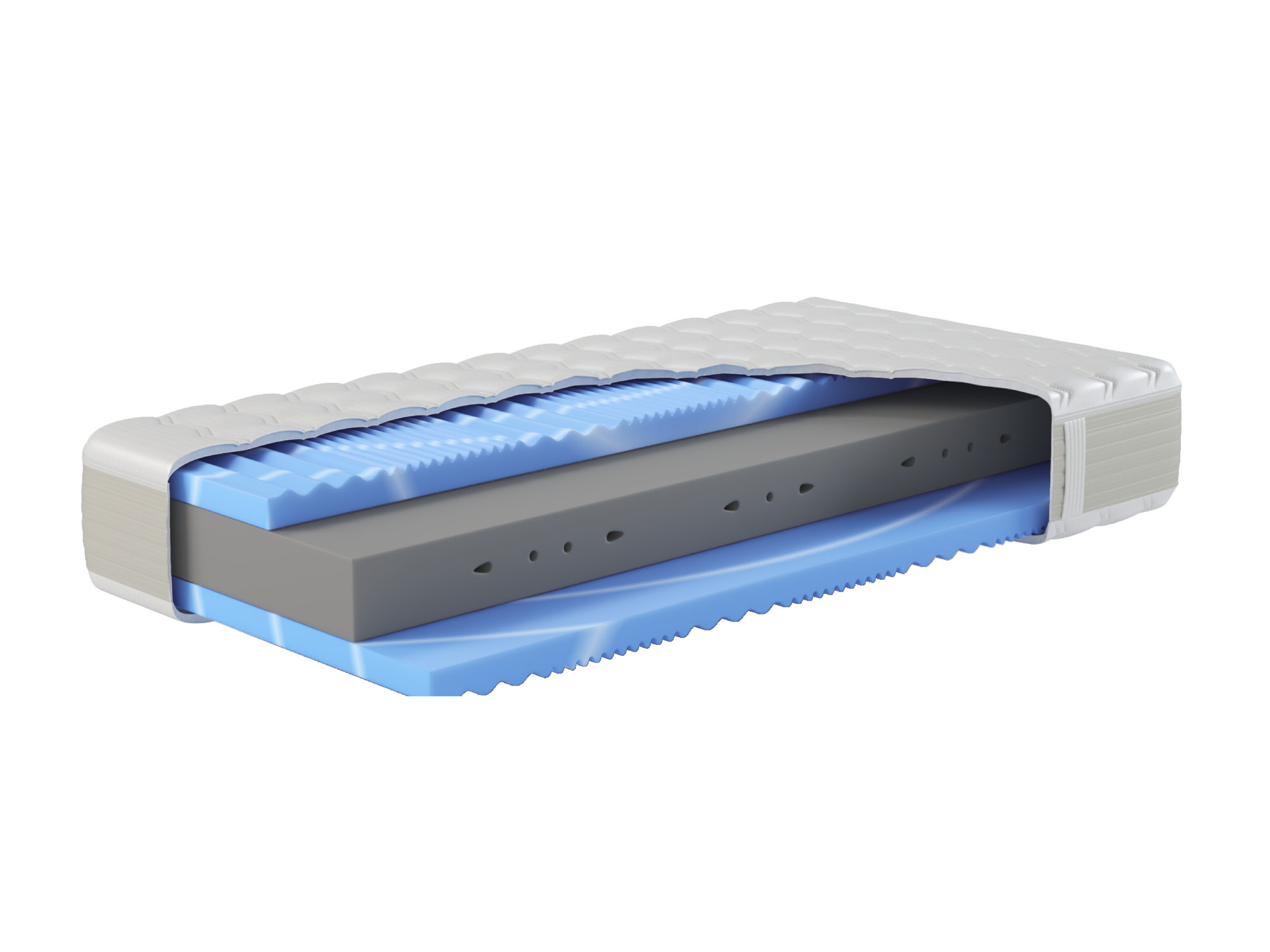 Kaltschaummatratze XXL Gelstar KS, Waterpur®-Kern mit 7 Zonen, Geltouch-Auflage, Hn8 Schlafsysteme, 25 cm hoch, (1-tlg), 3D-Klimaborder, in 90x200 cm und weiter – Bild 2 von 4