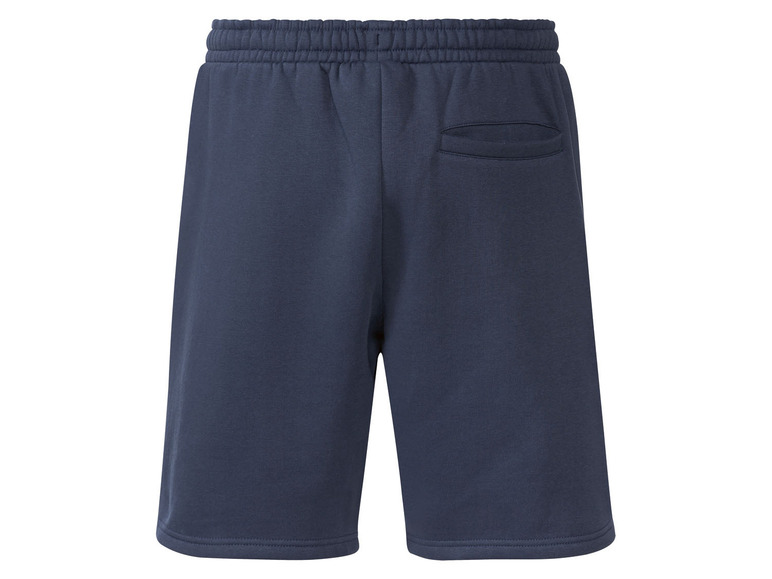 Dunkelblaue Jogginghose mit elastischem Bund.