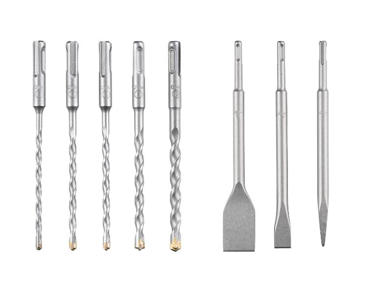 SDS Hammerbohrer- und Meißelsatz, inklusive Bohrer 5, 6, 8 und 10 mm