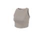Geripptes Crop-Top in Hellgrau