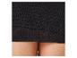 Schwarzes Strickkleid mit Lochmuster.