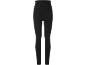 Schwarze Damen-Leggings mit hoher Taille, aus bequemem, dehnbarem Stoff.