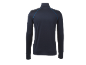 Dunkelblaues Herren-Langarmshirt mit blauen Nähten.