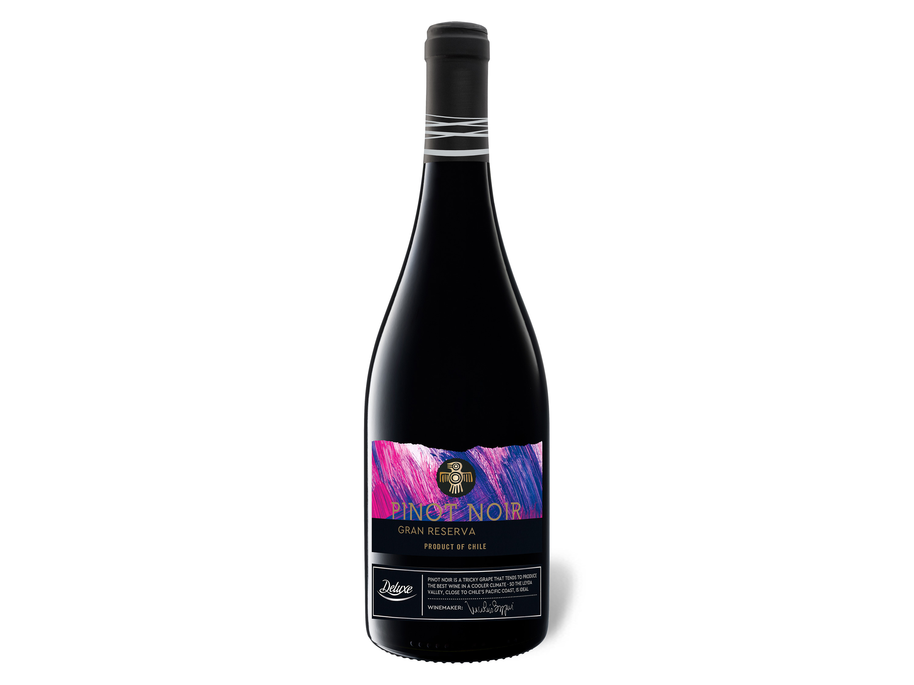 DELUXE Pinot Noir Valle de Leyda Gran Reserva trocken, Rotwein 2020 Wein & Spirituosen Lidl DE