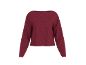 Bordeauxroter Langarmpullover mit U-Boot-Ausschnitt
