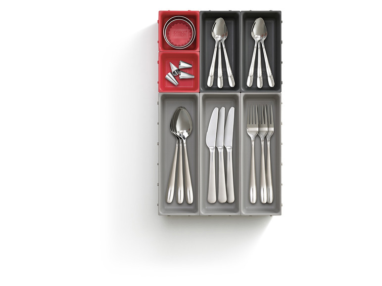 Blox™ Joseph Schubladen-Besteckeinsatz - 7-teiliges Joseph Duo Set Grau/Rot