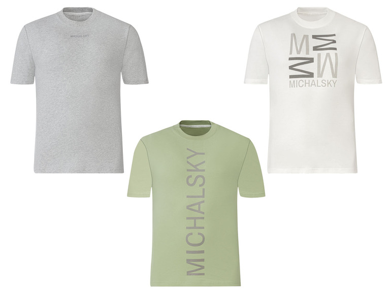 Gehe zu Vollbildansicht: Michalsky Herren T-Shirt, mit Logo Applikation - Bild 1