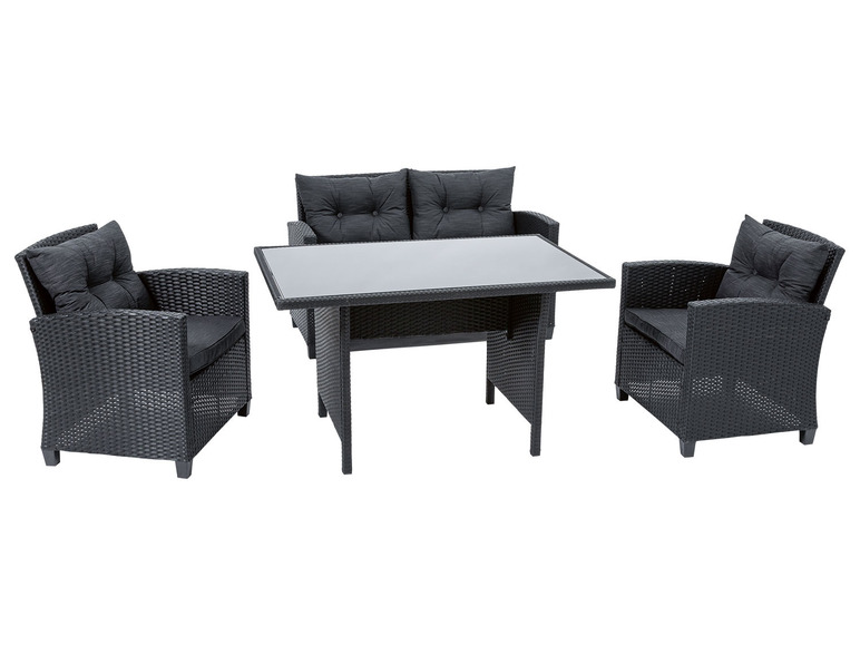 Lounge-Set, Kissen, home mit 4-teilig, anthrazit LIVARNO